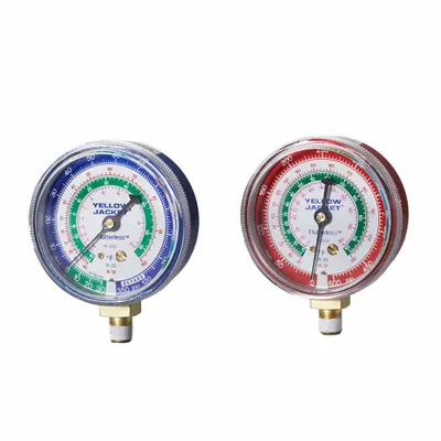 YELLOW JACKET High Side Gauge: High Side Gauge, 0 psi to 500 psi, Non-Liquid Filled - Analog High Side Pressure Gauges