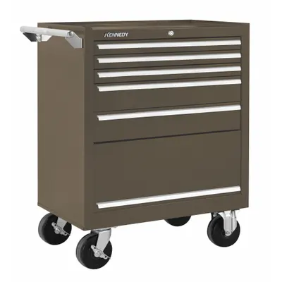 KENNEDY Rolling Tool Cabinet: Brown / Brown Drawer, 29 in W x 20 in D x 35 in H - Heavy-Duty Rolling Tool Cabinets