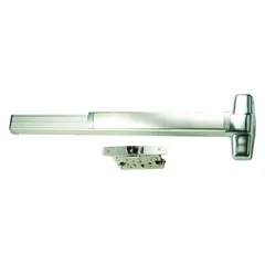 This VON DUPRIN exit device is a mortise type with a touchbar style, constructed of aluminum. It is designed for doors up to 3 ft wide and is ADA compliant, suitable for commercial egress applications where push-activated release is required.