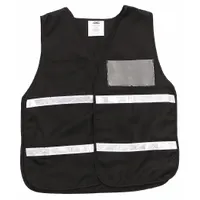 CONDOR Safety Vest: Black, Polyester, Hook-and-Loop, Universal Vest Size, Safety Vest (MPN 8RT55)