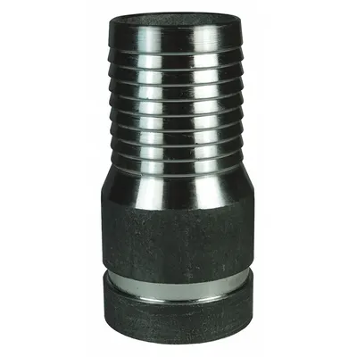 DIXON Barbed Hose Fitting: For 5 in Hose I.D., Steel x Steel, 5 in x 5 in Fitting Size - Multipurpose (Air, Water, Chemical) Barbed Combination Nipples