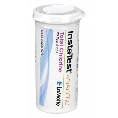 LAMOTTE Test Strips: Total Chlorine, 0 to 10 ppm Total Chlorine, Strip, 25 Tests - Single-Parameter Test Strips