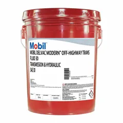 Mobiltrans HD 10W is a heavy equipment drivetrain transmission fluid formulated for powershift transmissions and bucket applications. With an SAE viscosity grade of 30, it meets manufacturer specification Mobiltrans HD 10W. Suitable for use in construction, mining, and agricultural machinery.