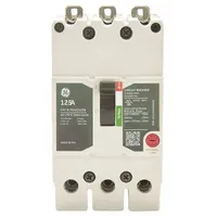 GE Molded Case Circuit Breaker: 125 A Amps, 35kA at 277/480V AC, Fixed, Lug, ABC (MPN TEYH3125B)