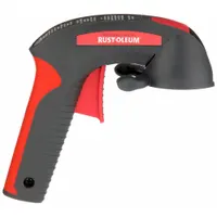 This black spray can grip is designed for use with standard aerosol spray cans, providing a comfortable handle for improved control during painting or coating applications. It measures 7 3/8 inches in length and 1 3/4 inches in width
