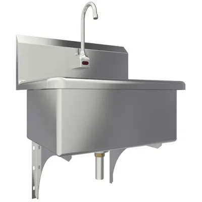 SANI-LAV Scrub Sink: 1 Stations, 10 1/2 in Bowl Dp, 22 in Bowl Lg, 16 1/2 in Bowl Wd - One-Station Wall-Mounted Hand Sinks with Faucets