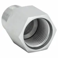 Hydraulic Hose Adapter: 1/2 in x 5/8 in Fitting Size, Male x Male, NPTF x ORB, Rigid, Straight (MPN 2246-8-10S)