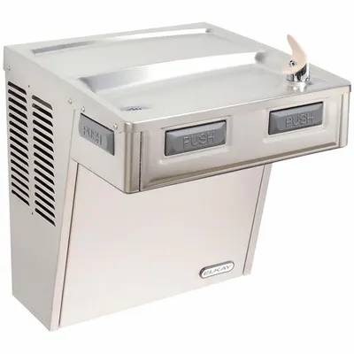 ELKAY Drinking Fountain: On-Wall, 20 5/8 in Ht, Front Pushbar/Side Pushbar, 8 gph @ 50°F - On-Wall Single Drinking Fountains