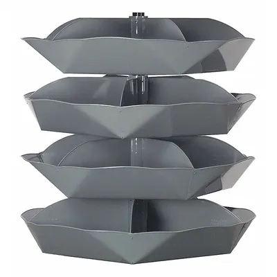 DURHAM MFG 4-Level Revolving Storage Bin with Scoop-Bottom Shelves - Revolving Storage Bins with Scoop-Bottom Shelves