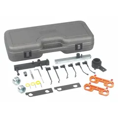 This 16-piece cam tool set is designed for servicing cylinder engines, specifically GM In-line 6/V6 and GMC engines. It includes the 536589 Timing Chain Retention Tool for precise camshaft and timing chain service during engine repairs or overhauls.