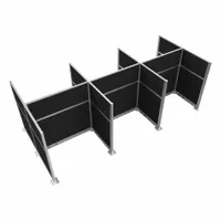 VERSARE Cubicle Kit: 72 in Overall Ht, 48 in_72 in Overall Wd, 9 Panels, Black, Fabric (MPN HPEK-6P4-S-BLK)