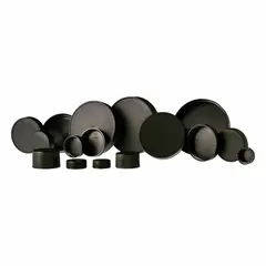 This 33 mm diameter black polypropylene screw-on cap is unlined and autoclavable. Suitable for use as a closure for bottles and containers in laboratory and industrial applications requiring chemical resistance and high-temperature sterilization.