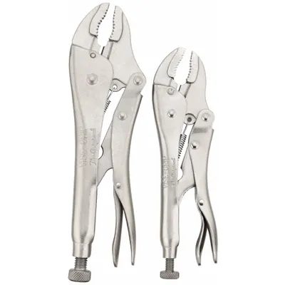 IRWIN Locking Pliers Set: Curved, 1 1/2 in_1 7/8 in Max Jaw Opening, 7 in_10 in Overall Lg - Locking Pliers Sets