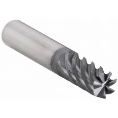 This carbide square end mill is designed for fast cutting of steel and cast iron. It features a nACRo coating and 7 flutes for efficient material removal. The mill diameter is 1/2", with a 1" length of cut and 3" overall length. Suitable for production milling applications requiring high metal removal rates.