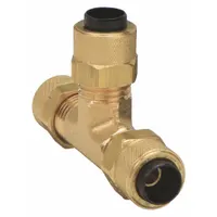 PARKER Compression Tee Fitting: 5/16 in OD x 5/16 in OD x 5/16 in OD Fitting Size, Brass, 10 PK (MPN 164C-5)