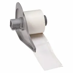 White gloss polyester precut label roll measuring 2 3/4 in x 1 1/4 in. Compatible with M710 printer series. Used for industrial identification and labeling, including asset tracking, cable marking, and component labeling.