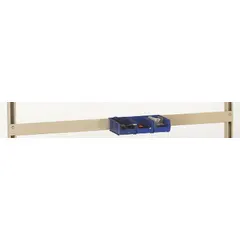 This steel bin rail with a beige finish mounts to workbenches to organize small parts. Its louvered design accepts standard bins for storing fasteners and components. Overall height is 4 in, width 72 in, depth 1 1/2 in. Mounting hardware is included.