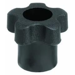 Plastic snap-lock knob with a five-arm design for manual clamping, adjustment, and positioning. Features a #10 thread with 22 mm thread length and 1.3 in diameter. Suitable for panel fasteners, jigs, and fixtures requiring tool-free grip.