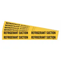 Pipe Marker: Refrigerant Suction, Yellow, Black, Fits 3/4 to 2 3/8 in Pipe O.D., 5 PK (MPN 7236-4-PK)