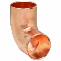 Wrot copper sweat fitting elbow with cup x FTG connections for 1/8 in CTS copper tubing. Used to change direction in copper piping systems for potable water, hydronic heating, and refrigeration lines. Soldered joints provide leak-proof connections