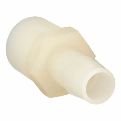 ELDON JAMES Barbed Fitting Adapter: 1/2 in ID x 1/2 in Pipe Fitting Size, Barbed/Threaded - Standard PVDF Barbed Tube Fittings