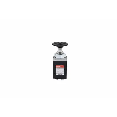 ARO Manual Air Control Valve: 50, Three-Way / Two-Position, Button, Black - ARO 50 Series Manual Air Control Valves