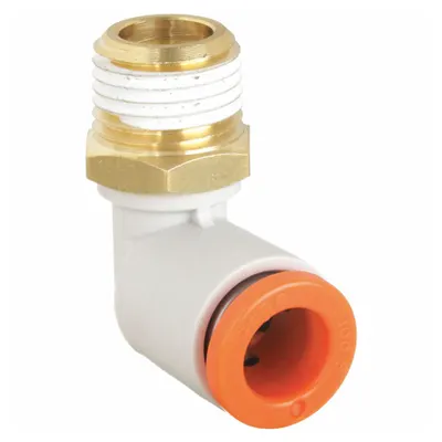 SMC KQ2L05-34AS Push-to-Connect x MNPT Brass Tube Fitting, White, 1/8" Thread - Polybutylene & Brass Tube Fittings