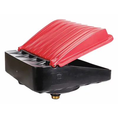 PIG Drum Funnel: Manual Closing, Black / Red, No Flame Arrester, 10 in, 2 in NPT - Drum Funnels