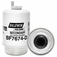 Can-type fuel/water separator cartridge with cellulose media and attached grommet. Overall length 6 in, outside diameter 3 5/16 in, inside diameter 11/16 in. Used in diesel fuel systems to remove contaminants and water.