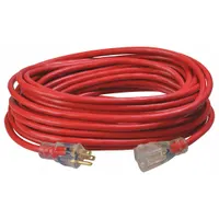 SOUTHWIRE Extension Cord: Outdoor Use, 50 ft Lg, Outlet, 5-15P, 14/3, SJTW, Red, Single Connector (MPN 2488SW8804)