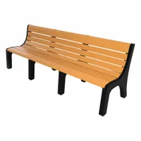 ULTRASITE Outdoor Bench: Newport, 96 in Overall Lg, 33 3/8 in Overall Ht, Cedar, Black (MPN PB 8CEDNEW)