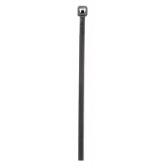 Black nylon cable tie, 6 inches long, supplied in a pack of 10. Used for securing identification tags to equipment, conduits, or structural elements in industrial environments.