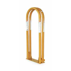 This KEN-TOOL tire inflation cage is a 2-bar safety enclosure designed for inflating medium duty truck tires. It weighs 60 lb and has an overall height of 41 in. The cage contains the tire and rim assembly during inflation, reducing risk of injury from explosive failures.