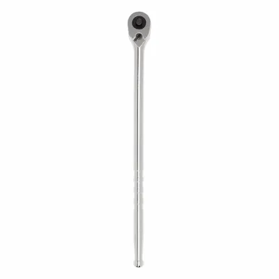 TEKTON Quick-Release Ratchet: Pear, Reversible, 22 in Overall Lg, Polished, 5° Min Arc Swing - Standard-Head Ratchets