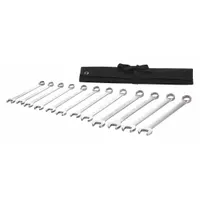 WESTWARD Combination Wrench Set: Alloy Steel, Satin, 12 Tools, 20 mm to 32 mm Range of Head Sizes (MPN 54DG04)