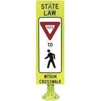 Traffic Sign with Base: 42 in x 13 in Nominal Sign Size, Polycarbonate, R1-6 MUTCD, Type IV (MPN 8FG342FLGEFXYTP-HDB)