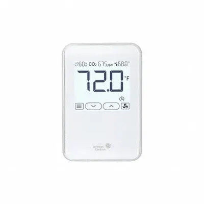 JOHNSON CONTROLS Temperature Sensor: Surface Mount/Wall Mount, Conduit Box, Digital, 32°F to 104°F - Room Temperature Sensors