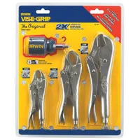 Locking Pliers Set: Curved, 1 1/2 in_1 1/8 in_1 7/8 in Max Jaw Opening, 5 in_7 in_10 in Overall Lg (MPN 2077703)