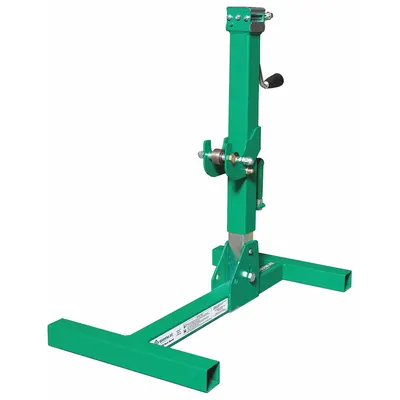 GREENLEE Reel Stand: 0 Spindles, 11 in x 18 in x 54 in, For 72 in Max Spool Dia - Heavy-Duty Adjustable-Height Reel & Spool Stands