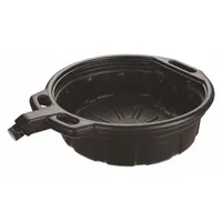 Oil Drain: Polyethylene, 4 gal Capacity, 18 7/16 in Overall Dia, 5 13/16 in Overall Ht, Black