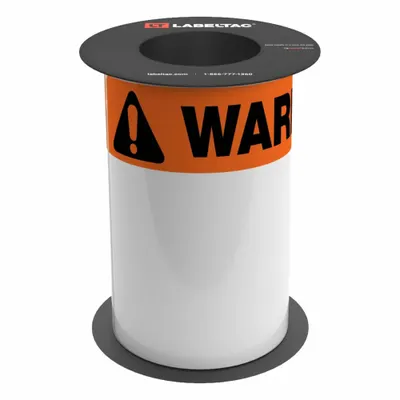 CREATIVE SAFETY SUPPLY LabelTac OSHA Header Supply: Warning, Orange Warning OSHA Header Supply - LabelTac Warning Precut Label Rolls