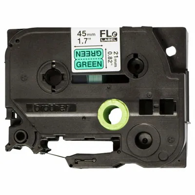 BROTHER Flag Label: Rectangle, 1 25/32 in x 13/16 in, Polyester, Green ( Matte) - Brother Rectangular Flag Precut Label Rolls