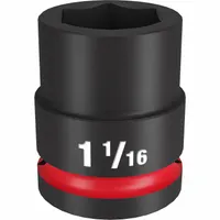 MILWAUKEE Standard Impact Socket: 3/4 in Drive Size, SAE, 1 1/16 in Socket Size, 6-Point, Std (MPN 49-66-6308)