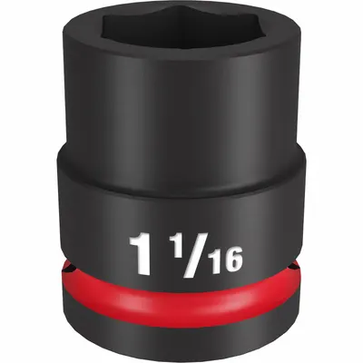 MILWAUKEE Standard Impact Socket: 3/4 in Drive Size, SAE, 1 1/16 in Socket Size, 6-Point - 3/4" Drive Impact Sockets