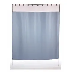 This institutional shower curtain system is constructed of plastic and features a hook-and-loop mounting style for simple installation. Suitable for commercial or institutional settings such as hospitals, nursing homes, and locker rooms, it provides a privacy solution that withstands frequent cleaning and heavy use.