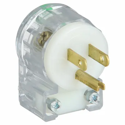 LEVITON Straight Blade Plug: Hospital Grade, 5-15P, 125V AC, 15 A, 2 Pole, 3 Blade - Angled Plugs