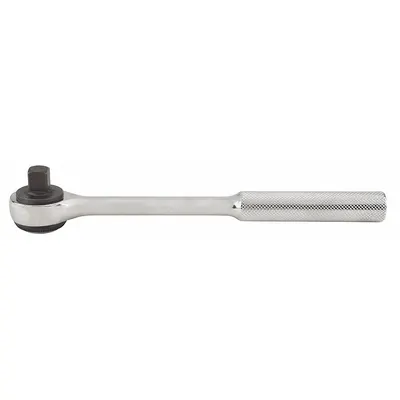 PROTO Hand Ratchet: Round, Reversible, 7 1/4 in Overall Lg, Chrome, 5° Min Arc Swing - Standard-Head Ratchets