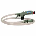 This coil hose sprayer delivers 4 gpm at 90 psi for applying coil cleaner solutions to HVAC condenser and evaporator coils. It connects to a standard water hose via a 5/8 in NPT female connection. A carrying bag is included for portability.