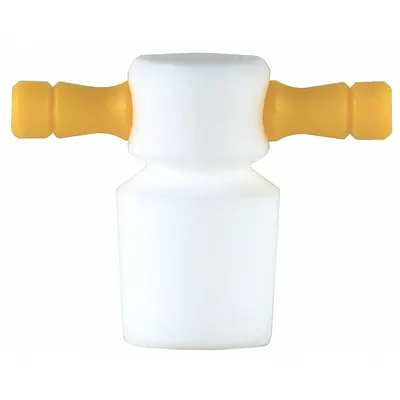 CHEMGLASS Stopper: PTFE, 13 Stopper Size, 1.25 in Overall Ht, Orange, 0 Holes - Plastic Stoppers