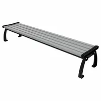 ULTRASITE Outdoor Bench: Heritage, 96 in Overall Lg, 17 in Overall Ht, Gray, Black, Plank Surface (MPN PB 8GRABFHERBAC)
